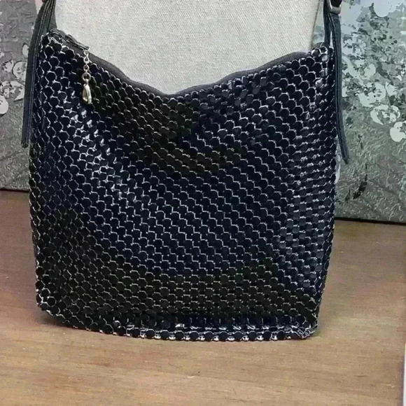 Whiting & Davis Vintage Black Metal Mesh Evening Bag - Picture 1 of 7